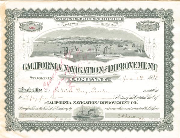 California Navigation and Improvement Co. - Stock Certificate